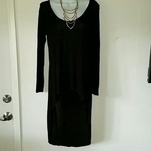 Black long sleeve top dress sz med