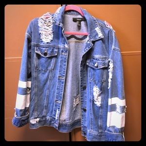 Distressed denim jacket