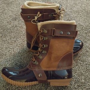 Woman's Rubber - Leather Winter Boots