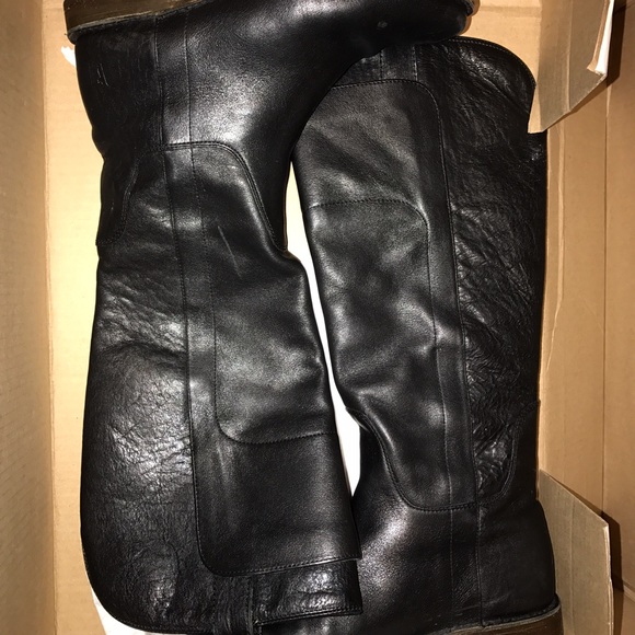 Black FRYE Paige tall riding boots