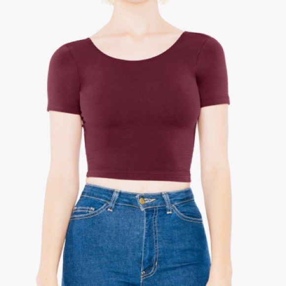 Forest Green AA cotton spandex short sleeve crop