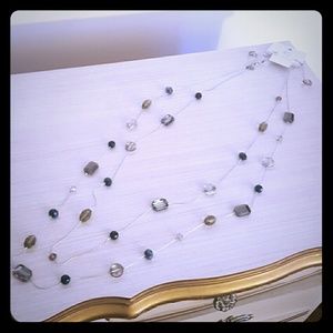 NWT Long Double Strand Necklace & Earring Set