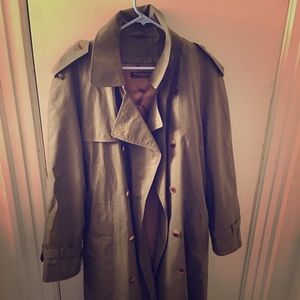 Brooks Brothers Men Dbl Trench Coat 40L  Wool