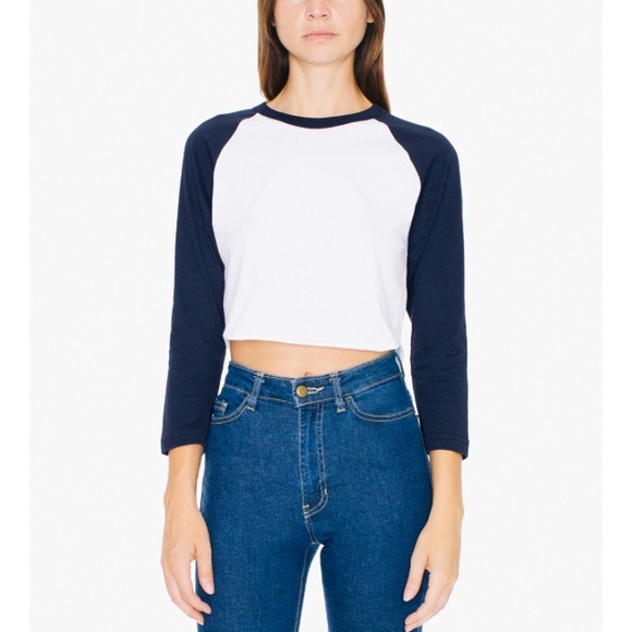 American Apparel Cropped Baseball Tee size M/L