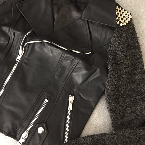 Silver studded leather jacket. - Picture 2 of 4