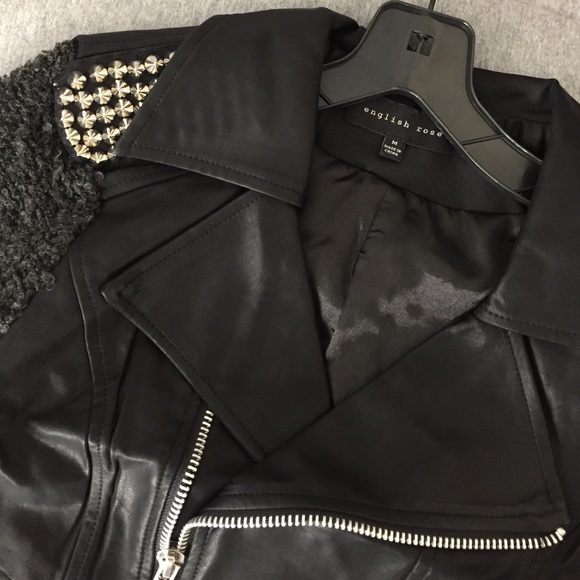 Silver studded leather jacket. - Picture 3 of 4