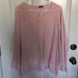 anthropologie left of center blush hi lo top
