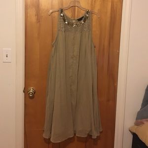 Sparkley Lane Bryant taupe trapeze dress NWOT