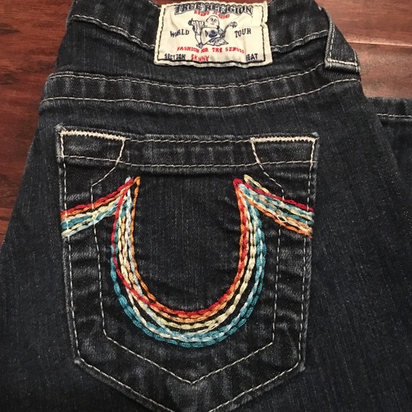 NWOT True Religion Skinnies- multicolor stitching