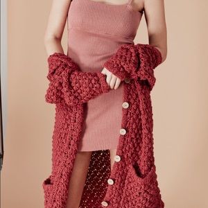 For Love and Lemons hand knit mulberry cardi