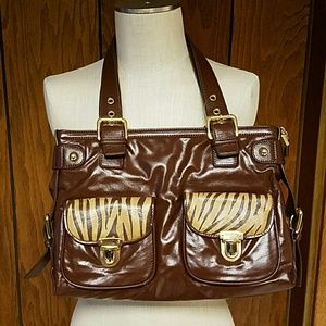 Chocolate Brown Shoulder Bag Pockets Dust Bag