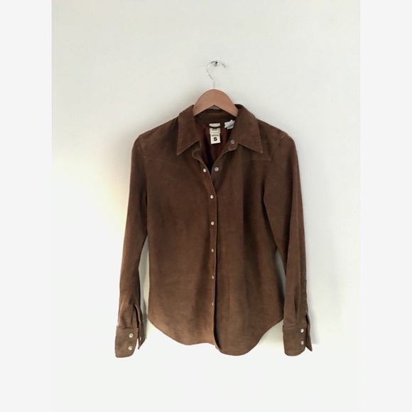 Festival Gap suede leather pearlized Button shirt - Picture 6 of 7