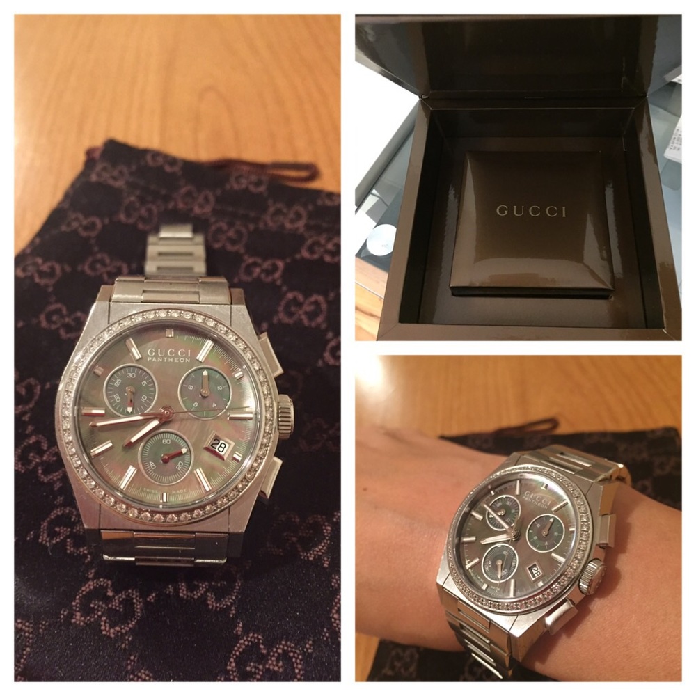 Authentic Gucci diamonds W/ mother of pearl Watch