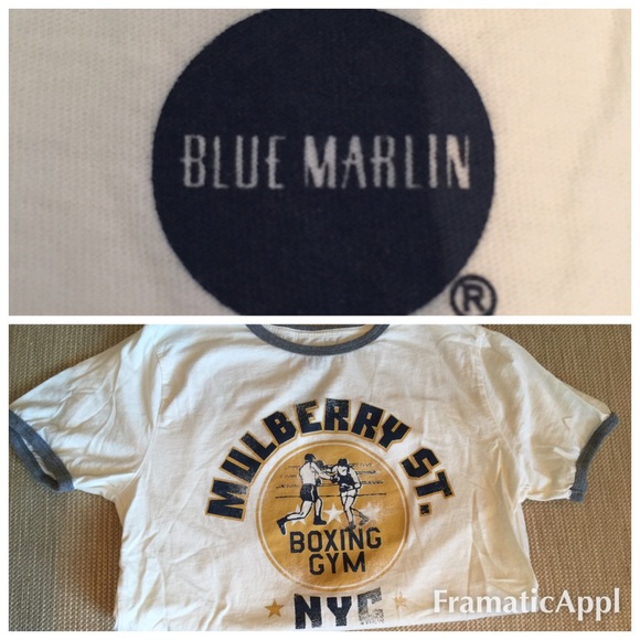 Blue Marlin Mulberry Street boxing t-shirt