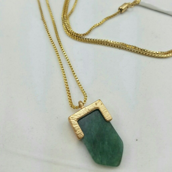 Green Stone Pendant Necklace