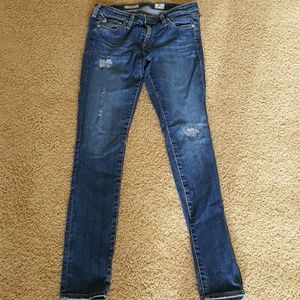 AG the legging super skinny distressed jeans 28R