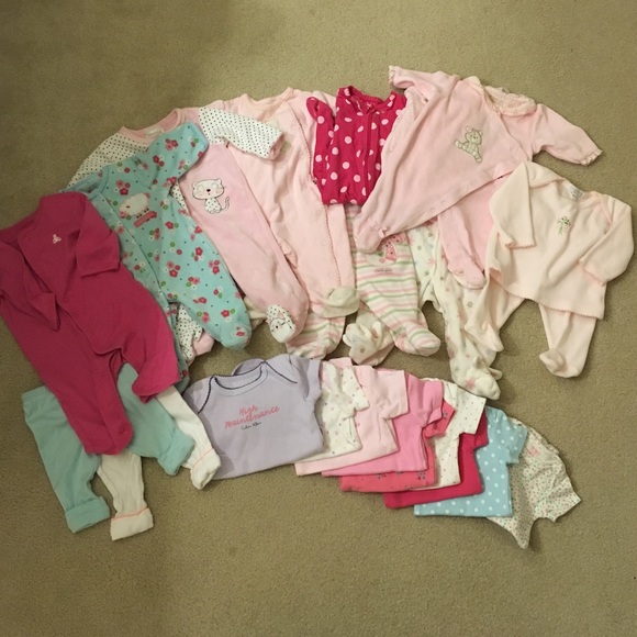 Bundle of Newborn Onesies and pants