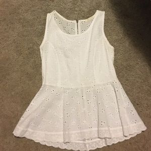 White peplum top