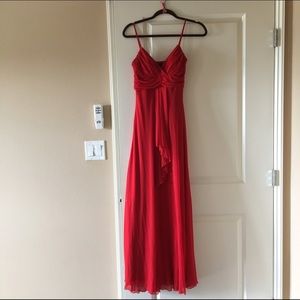 Elegant Red Floor length  Dress