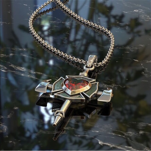 Firefighters Cross Necklace Real .925 Silver - Picture 4 of 4