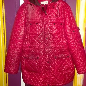 Quilted red Calvin Klein jacket