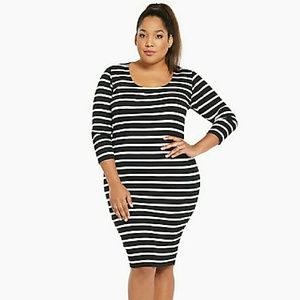 Striped Ribbed Bodycon Dress
