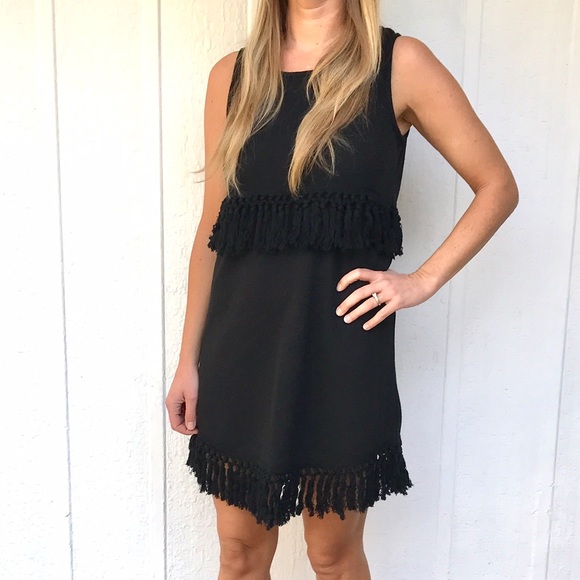 Jack by BB Dakota Dresses & Skirts - Black fringe dress