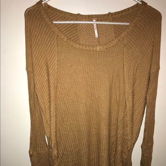 Womens mustard yellow free people top