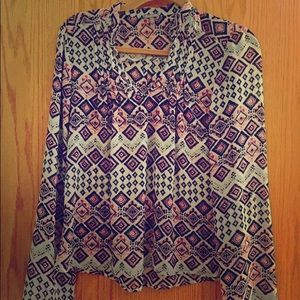Charlotte Russe Chiffon Aztec Shirt
