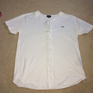 white obey button up