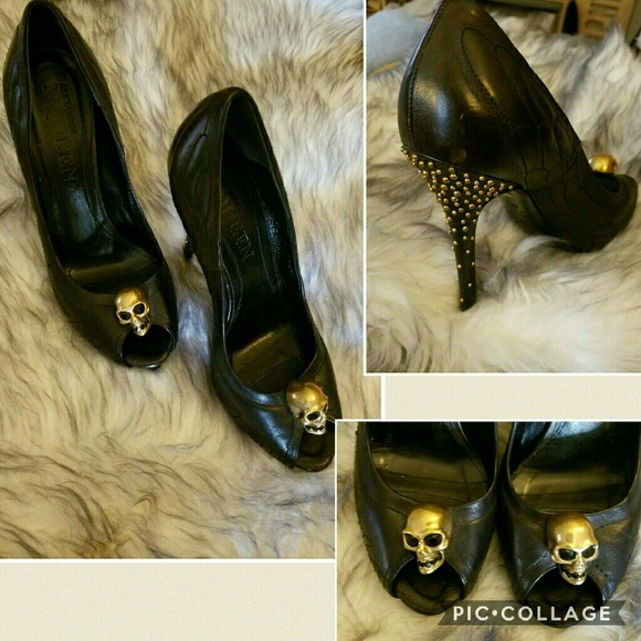 *SOLD* New Alexander McQueen Dimond Skull Peep Toe - Picture 4 of 7