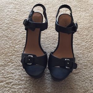 Size 7 Shoe Cult Black Wedges
