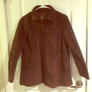 Beautiful chocolate brown suede leather jacket