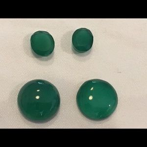 Green Chalcedony - 2 Round, 2 Oval - 11 Carats