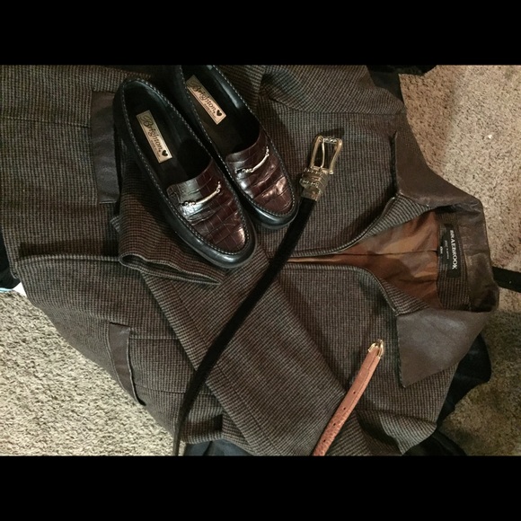 Braebrook wool and leather blazer made in Egypt