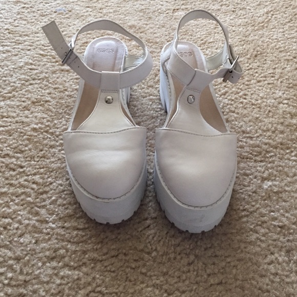 Size 6 White ASOS Platform Shoes