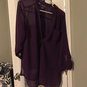 High-Low sheer button down