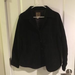 AMI black suede leather button up jacket