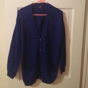 Brand New Electric Blue H&M Cardigan w/ silk back
