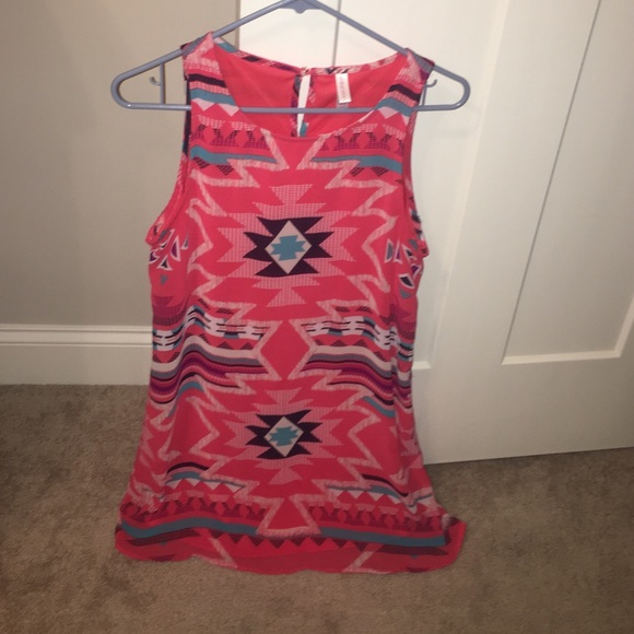 Pink Aztec Print Shift Dress