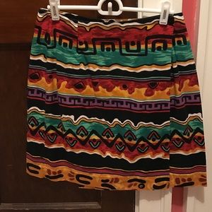 Tribal Print Wrap Skirt