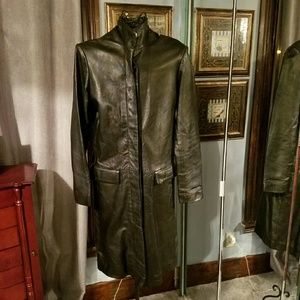 Black leather coat