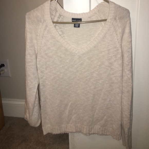 Cream V-neck Sweater