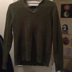 olive green hooded sweater