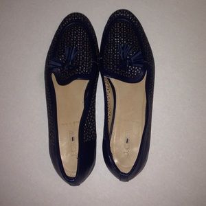 J Crew Biella Navy Tassel Loafers 7.5