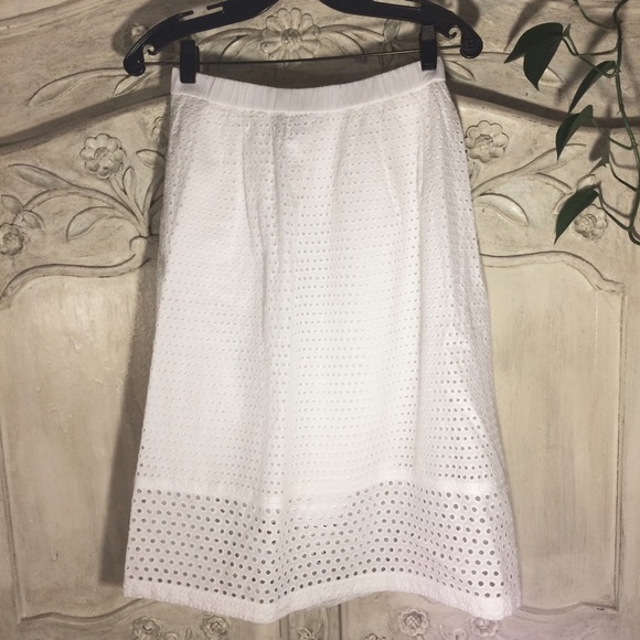 NWT J.Crew Factory Eyelet Skirt - White