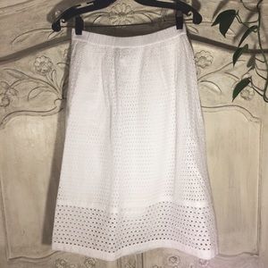 NWT J.Crew Factory Eyelet Skirt - White