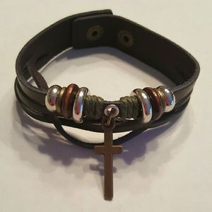 Leather men bracelet Just reduce price