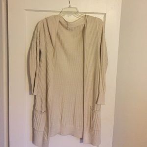 3/4 sleeve long cardigan, cream