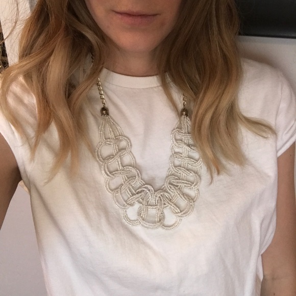 White bead necklace